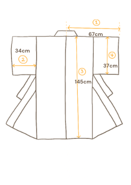 Five-Crest Black Silk Kimono