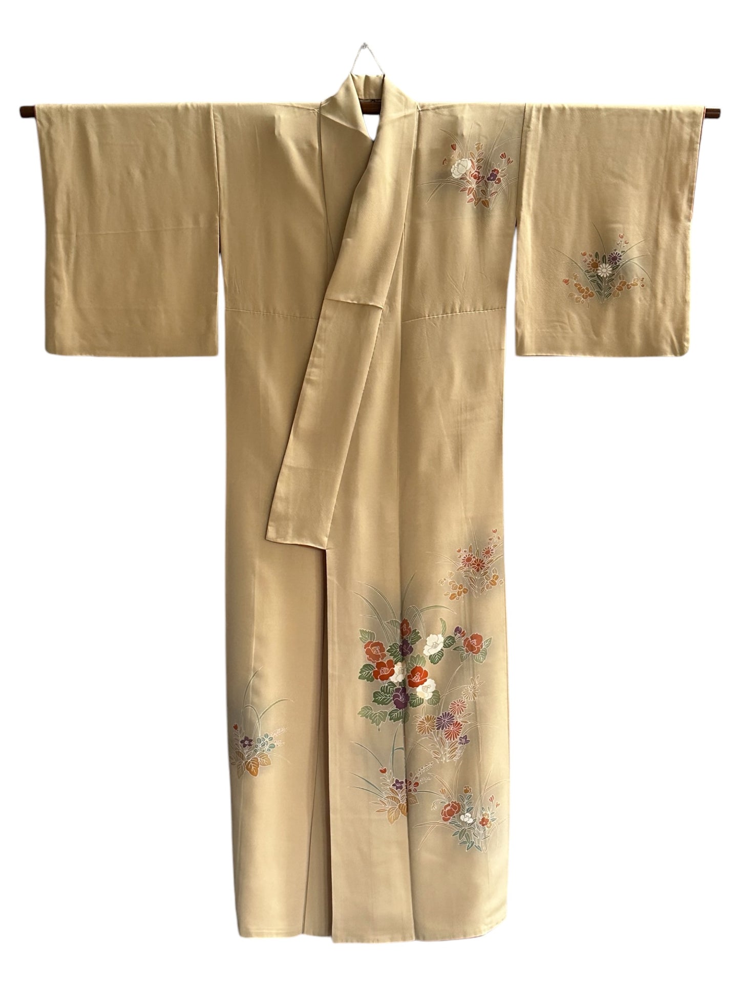 Kimono cu flori bej