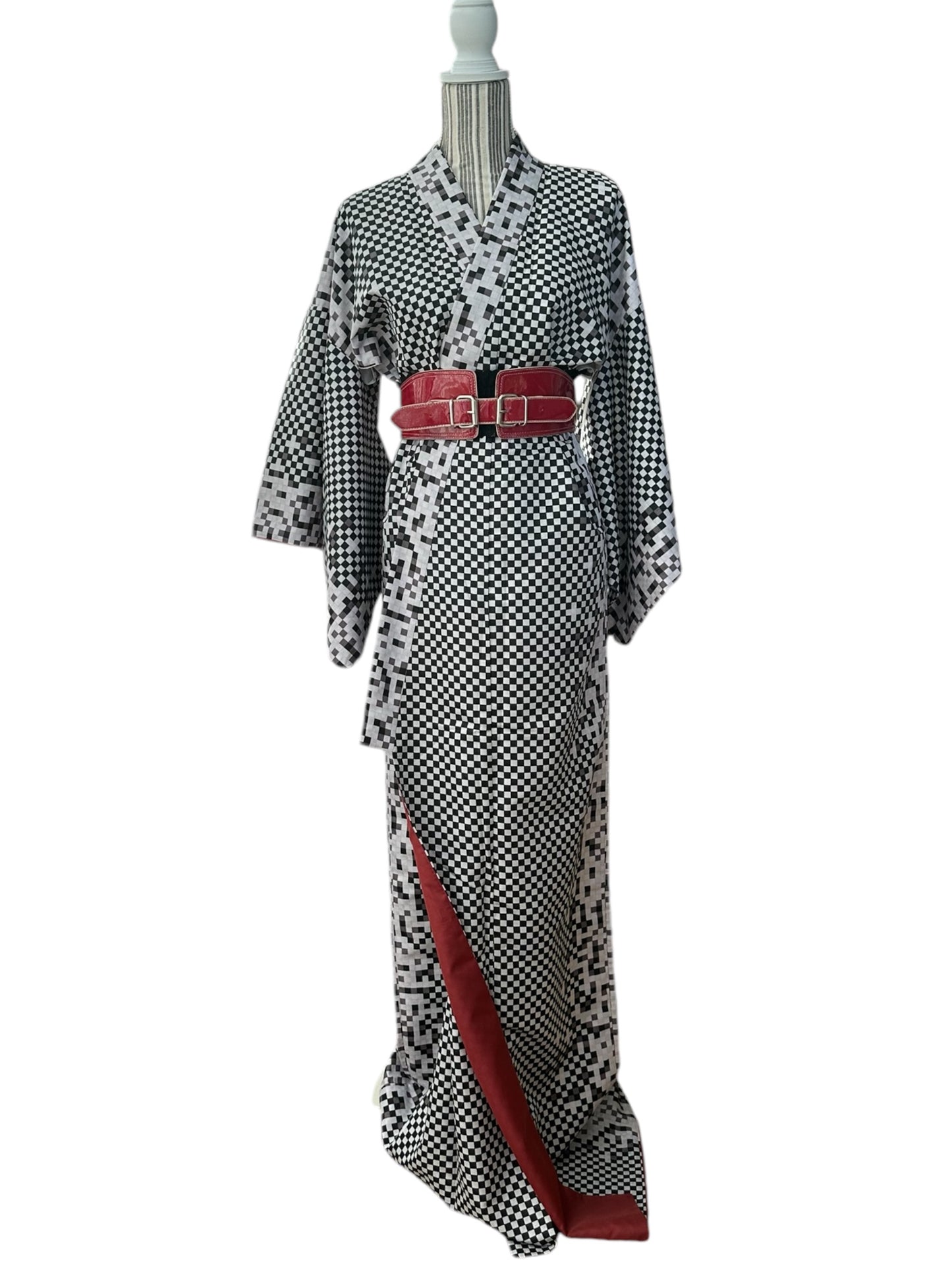 Yksivärinen kauneusruudullinen kimono