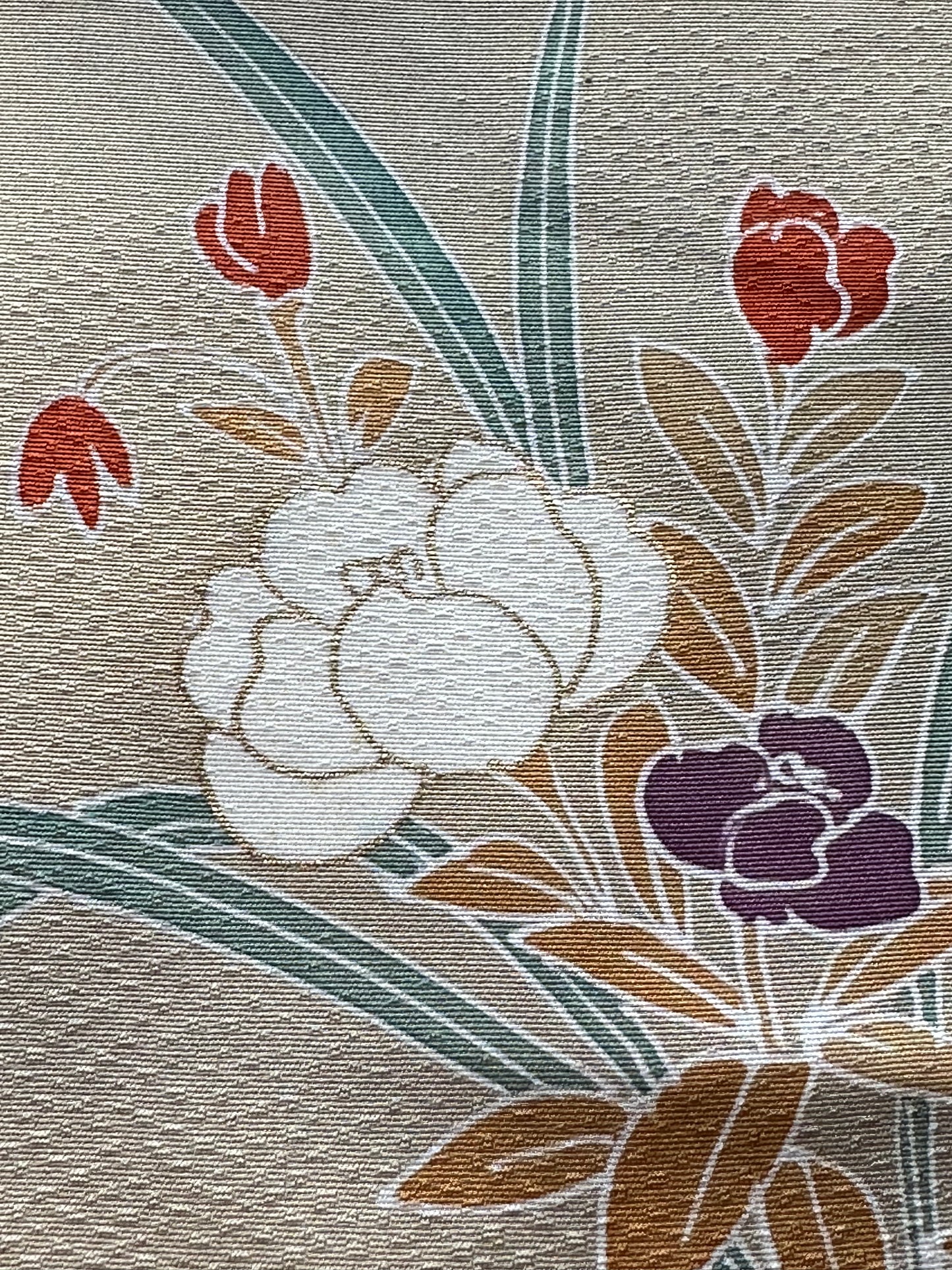 Kimono cu flori bej