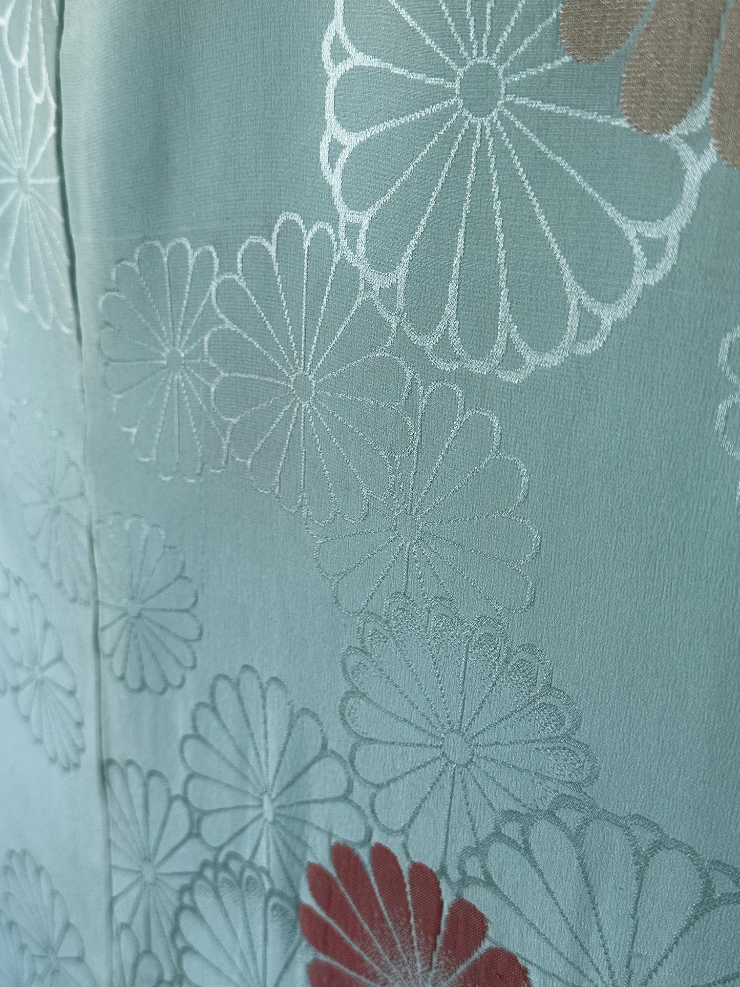 Sini-turkoosi Chrysanthemum Haori