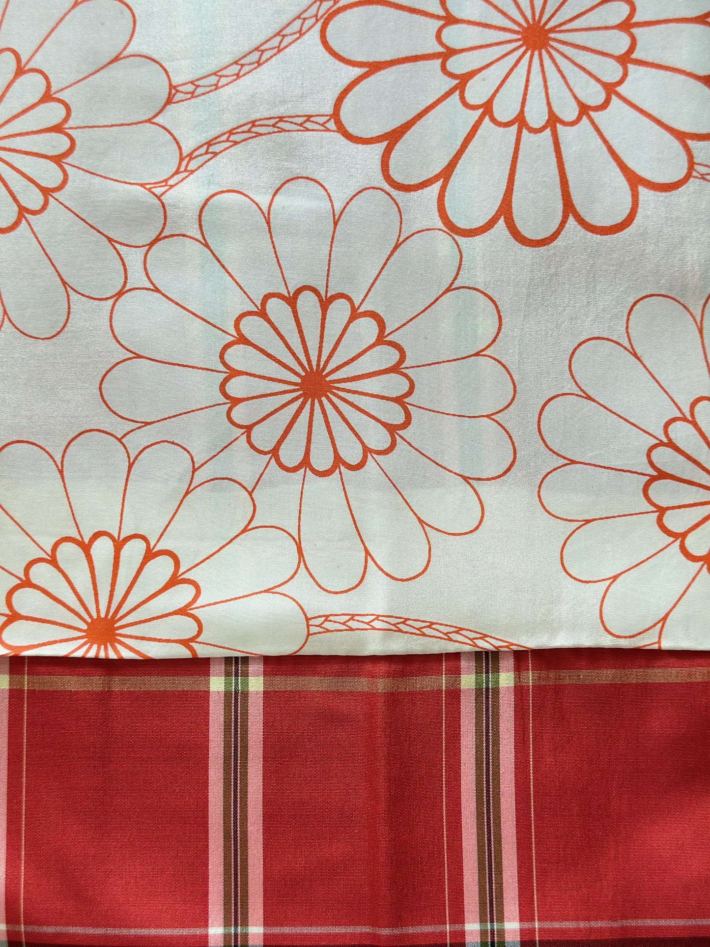 Punaruutuinen Pongee Haori
