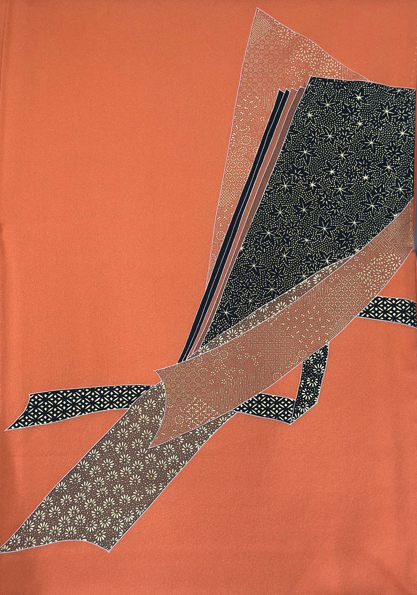 Set Kimono și Poșetă Golden Blaze Tsukesage