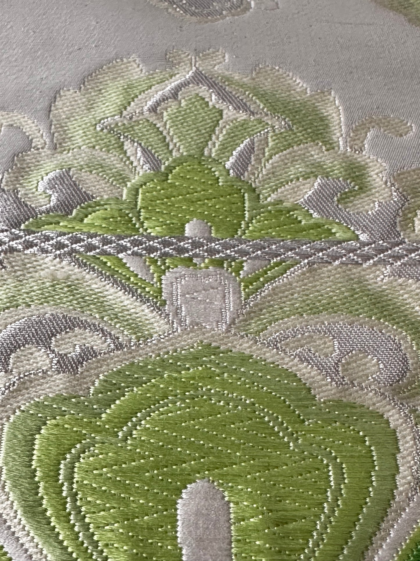 Hopeinen kukka Arabesque Fukuro Obi