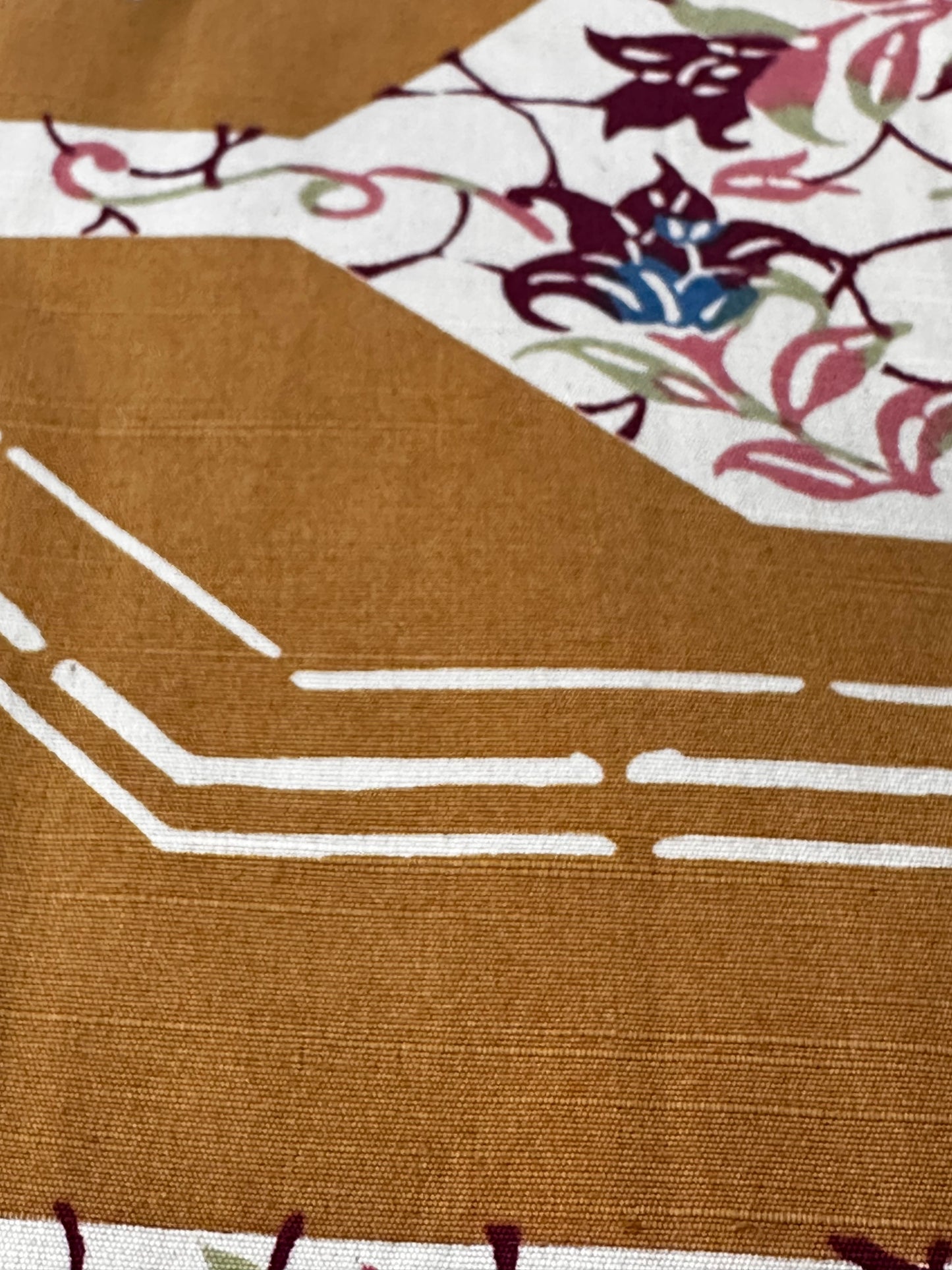 Vintage Mustard-Burgundy Fukuro Obi