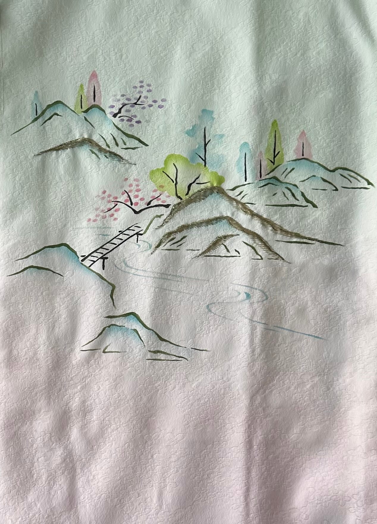 Vintage-haori ombré-taivaan sävyillä