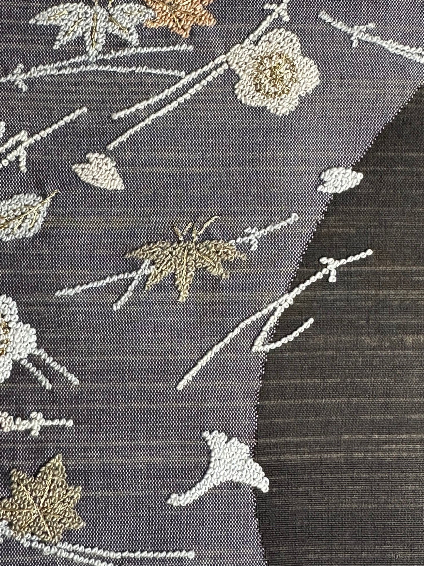 Pongee Silk Ruskea Tsukesage Kimono