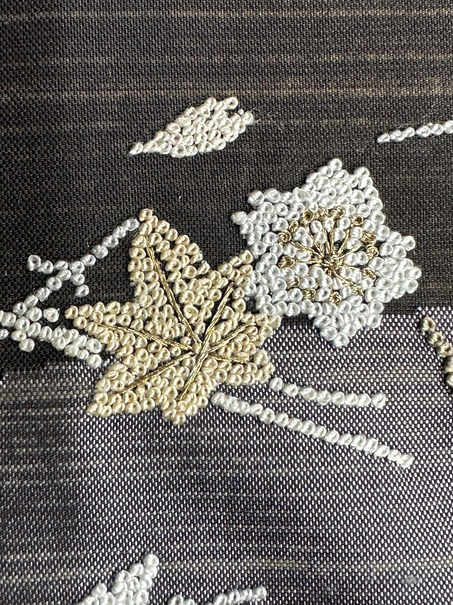 Pongee Silk Ruskea Tsukesage Kimono