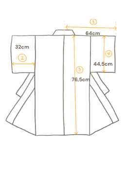 Haori în Nuanțe Pământii, cu Model Geometric