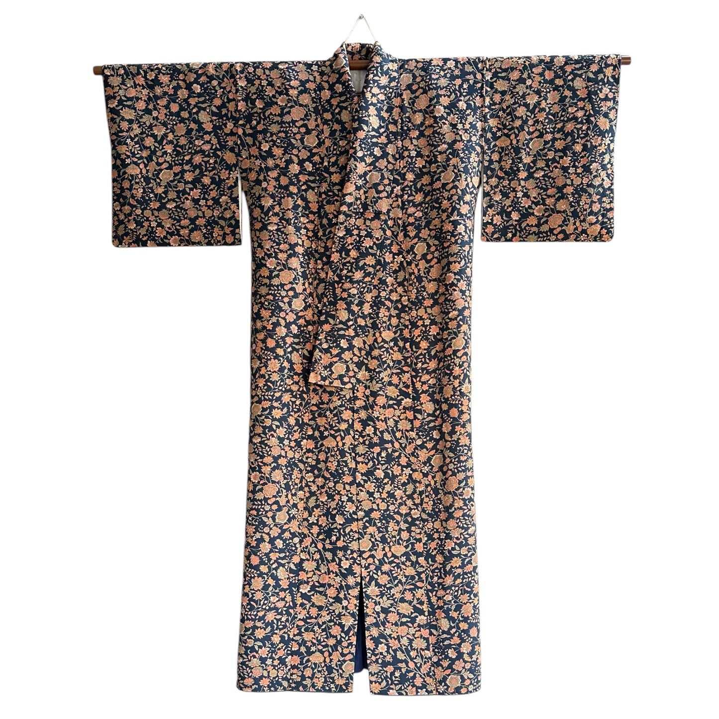 Kimono Komon Floral Albastru Indigo