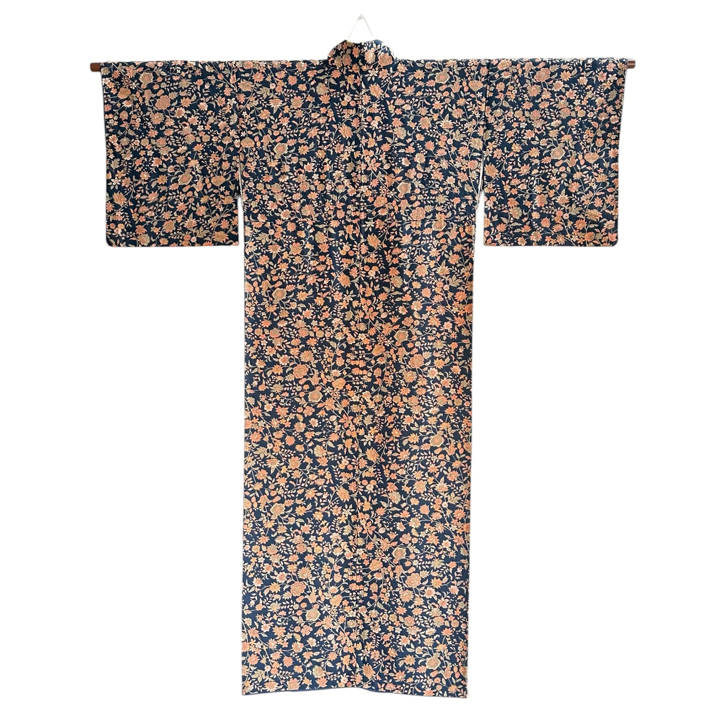 Kimono Komon Floral Albastru Indigo