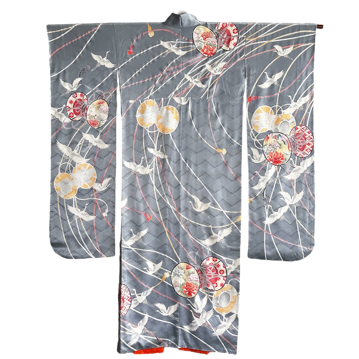 Chimono Furisode cu Tobe de mână și Cocori