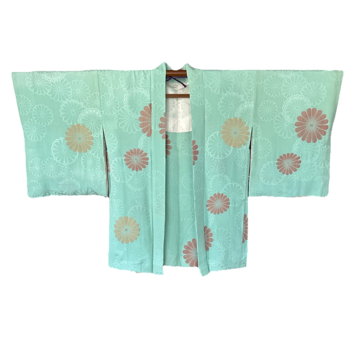 Sini-turkoosi Chrysanthemum Haori