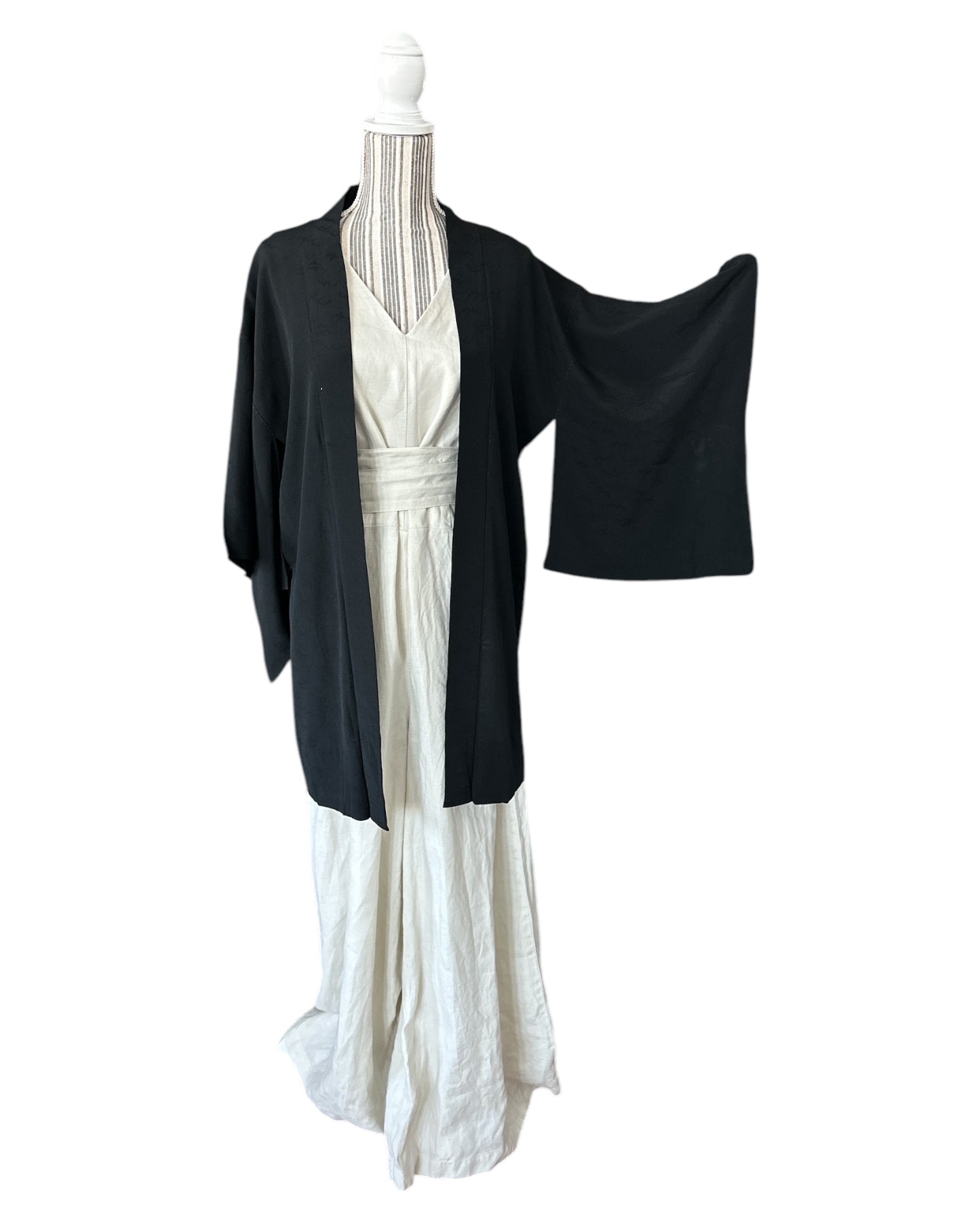 Black Birds Flying Antique Haori