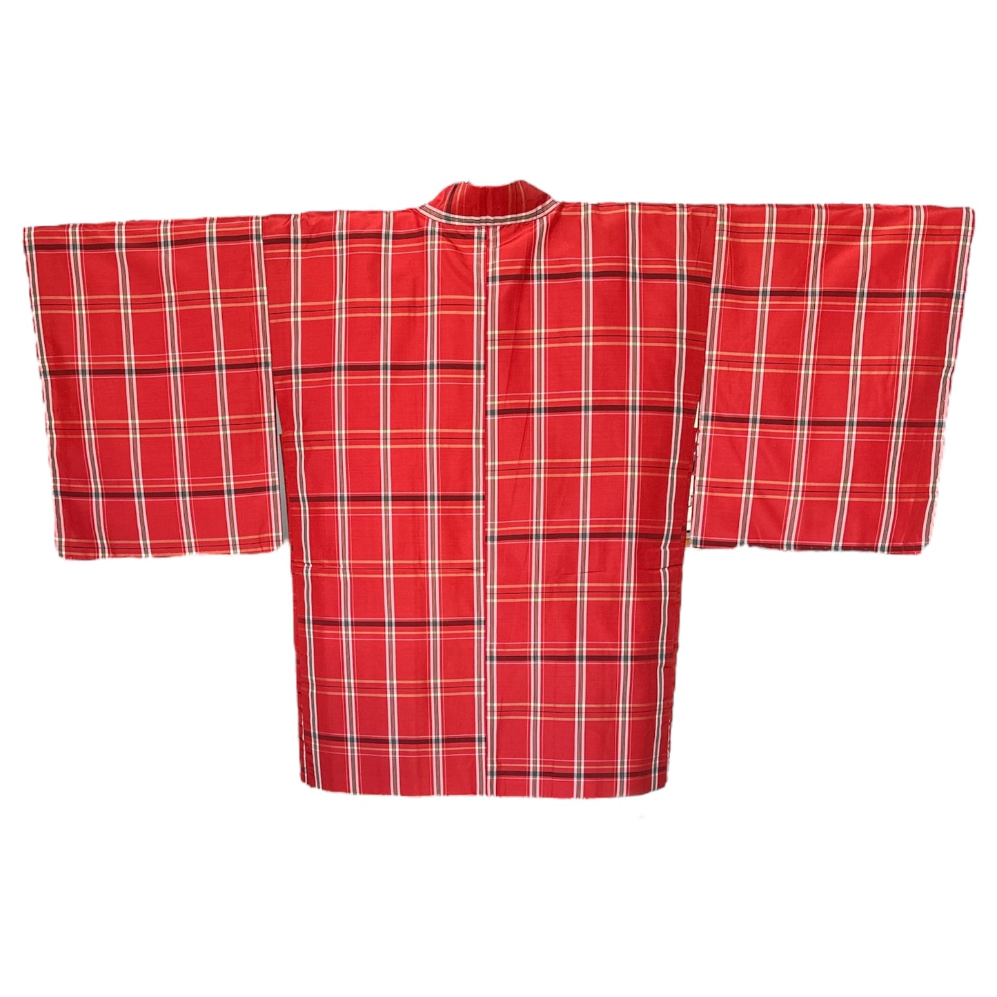 Punaruutuinen Pongee Haori