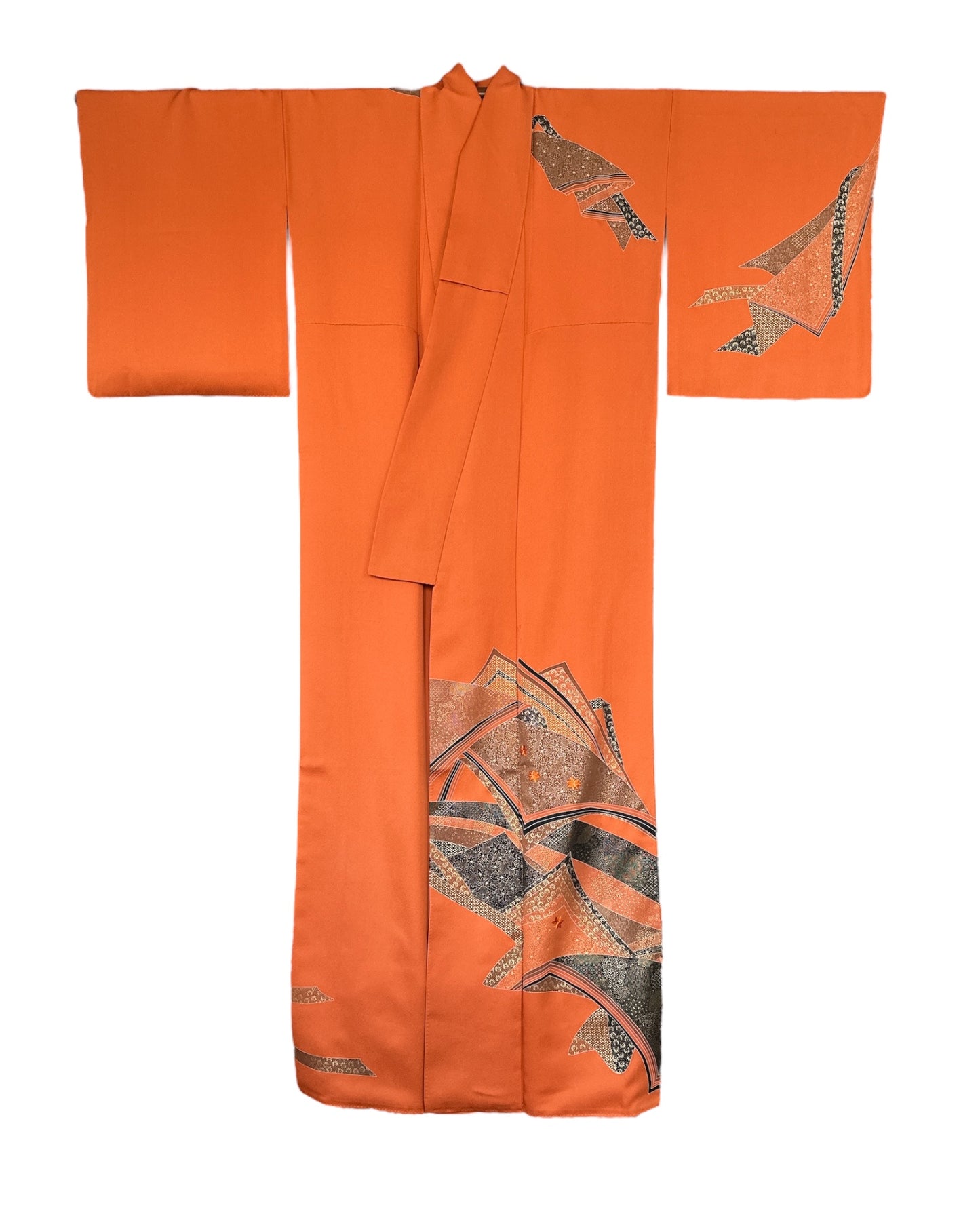 Set Kimono și Poșetă Golden Blaze Tsukesage
