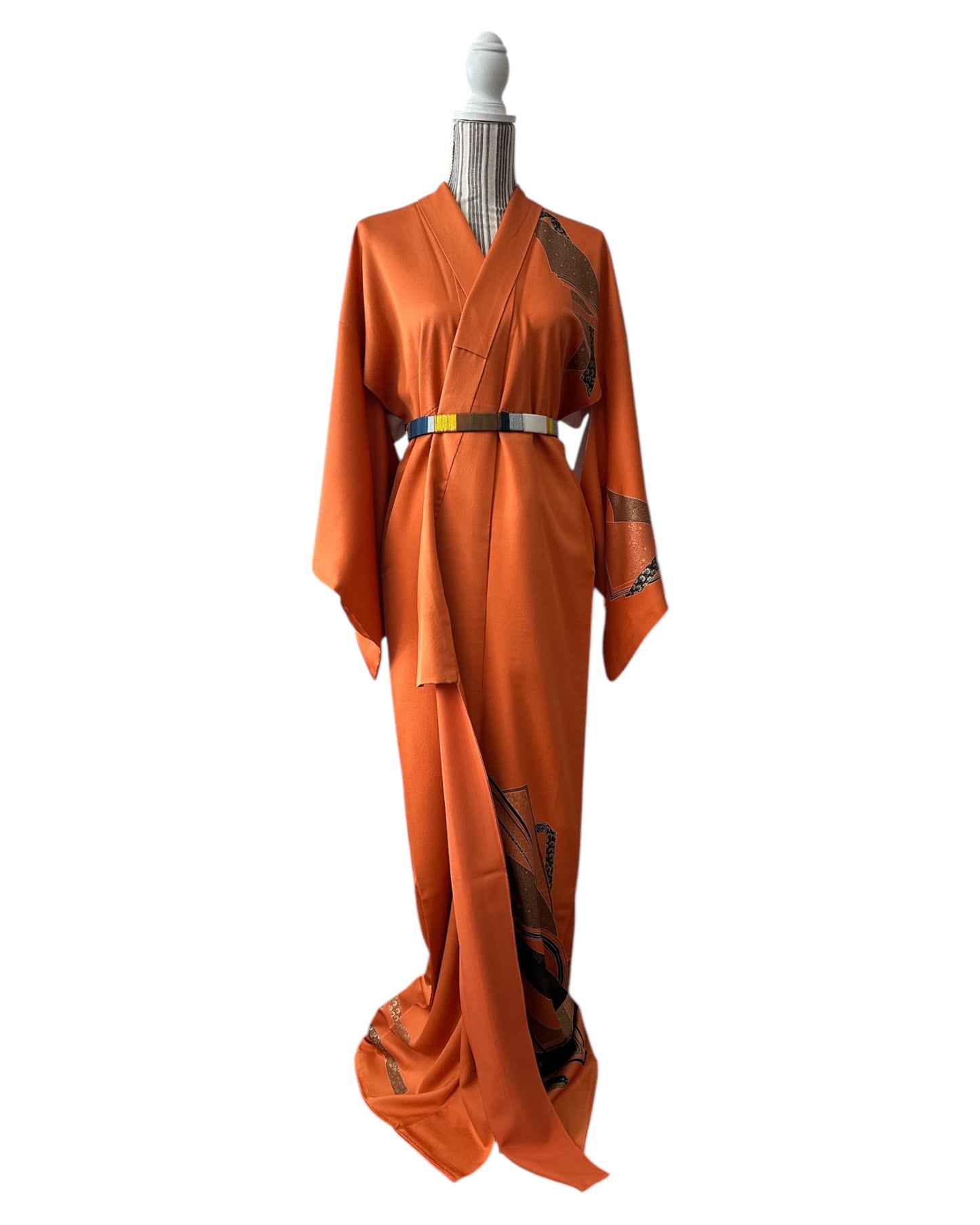 Set Kimono și Poșetă Golden Blaze Tsukesage