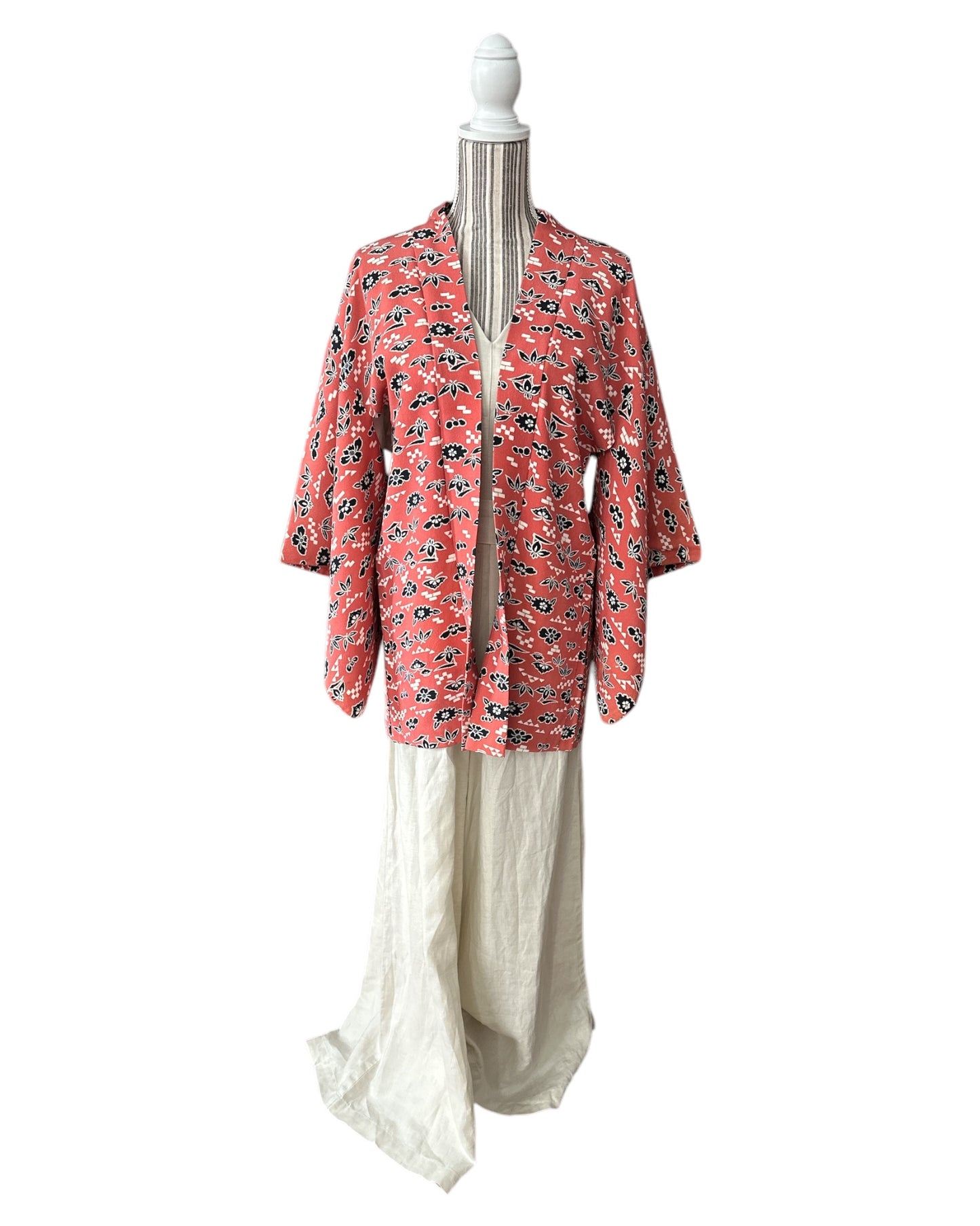 Vibrant Somon Floral Haori
