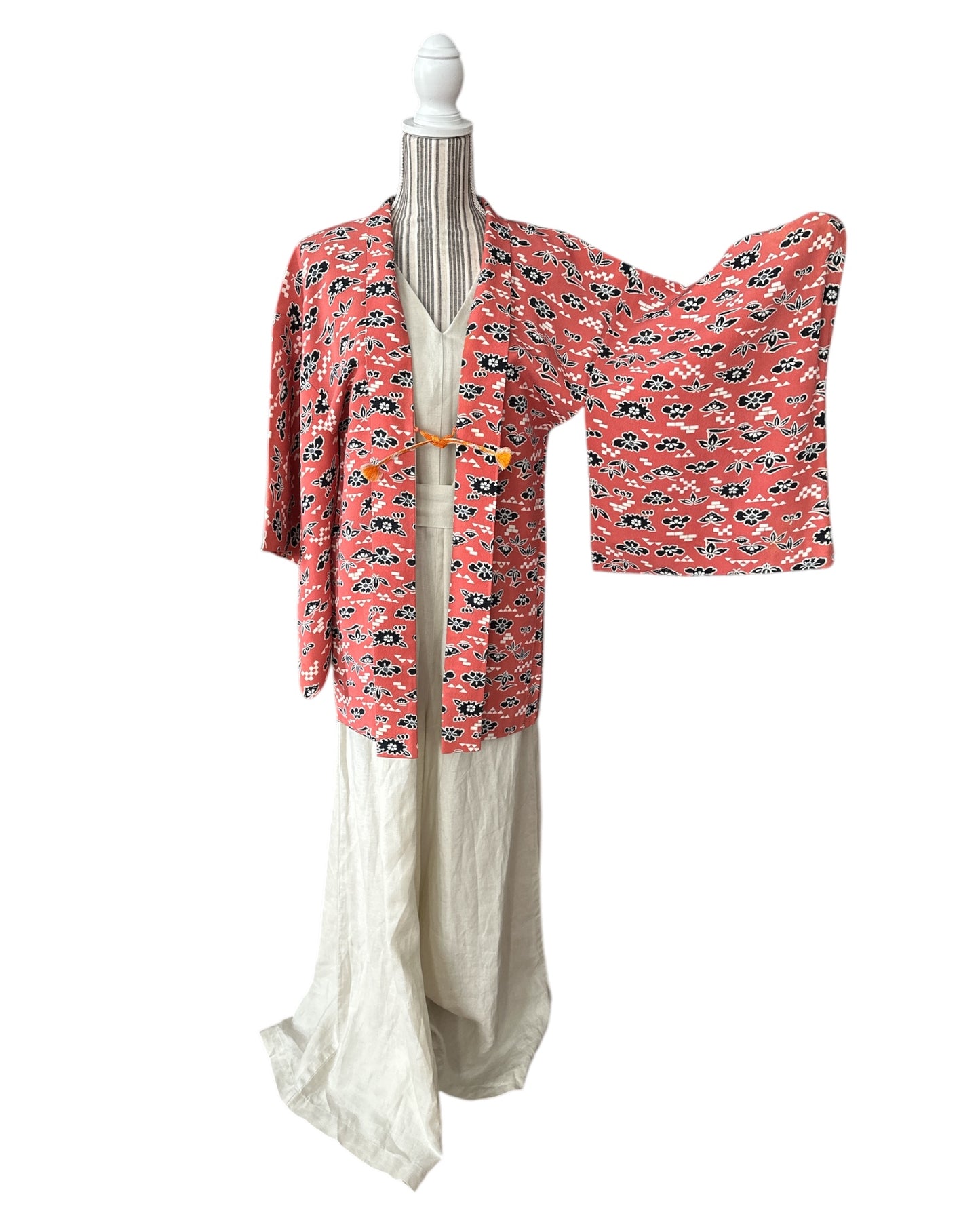 Vibrant Somon Floral Haori