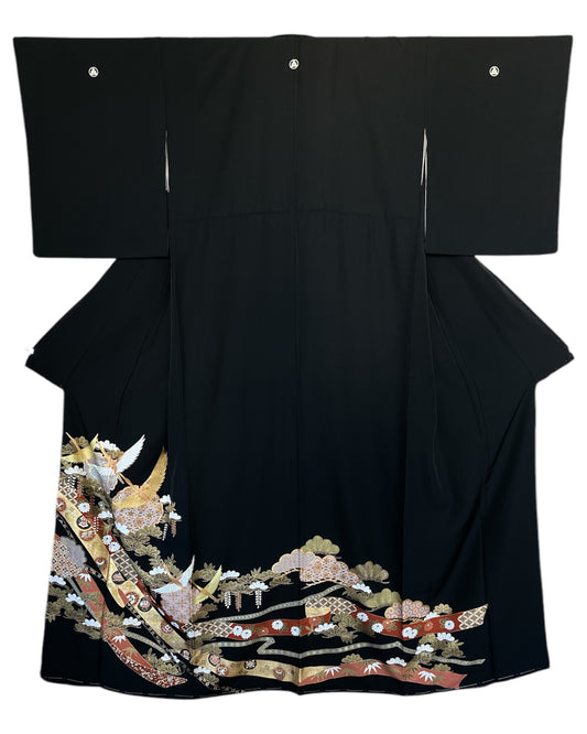Golden Wings of Longevity Kurotomesode