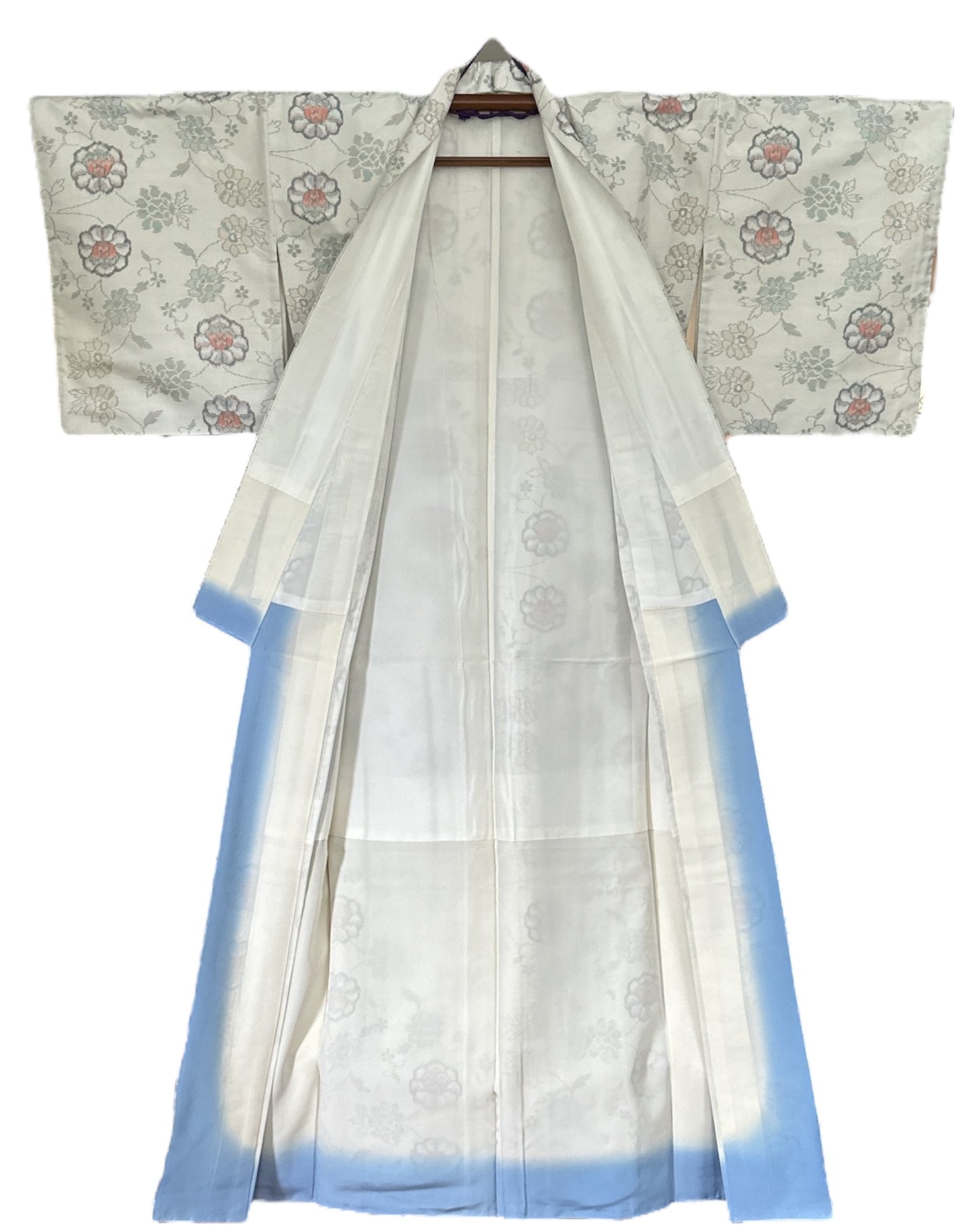 Oshima Tsumugi Floral Pearl Kimono