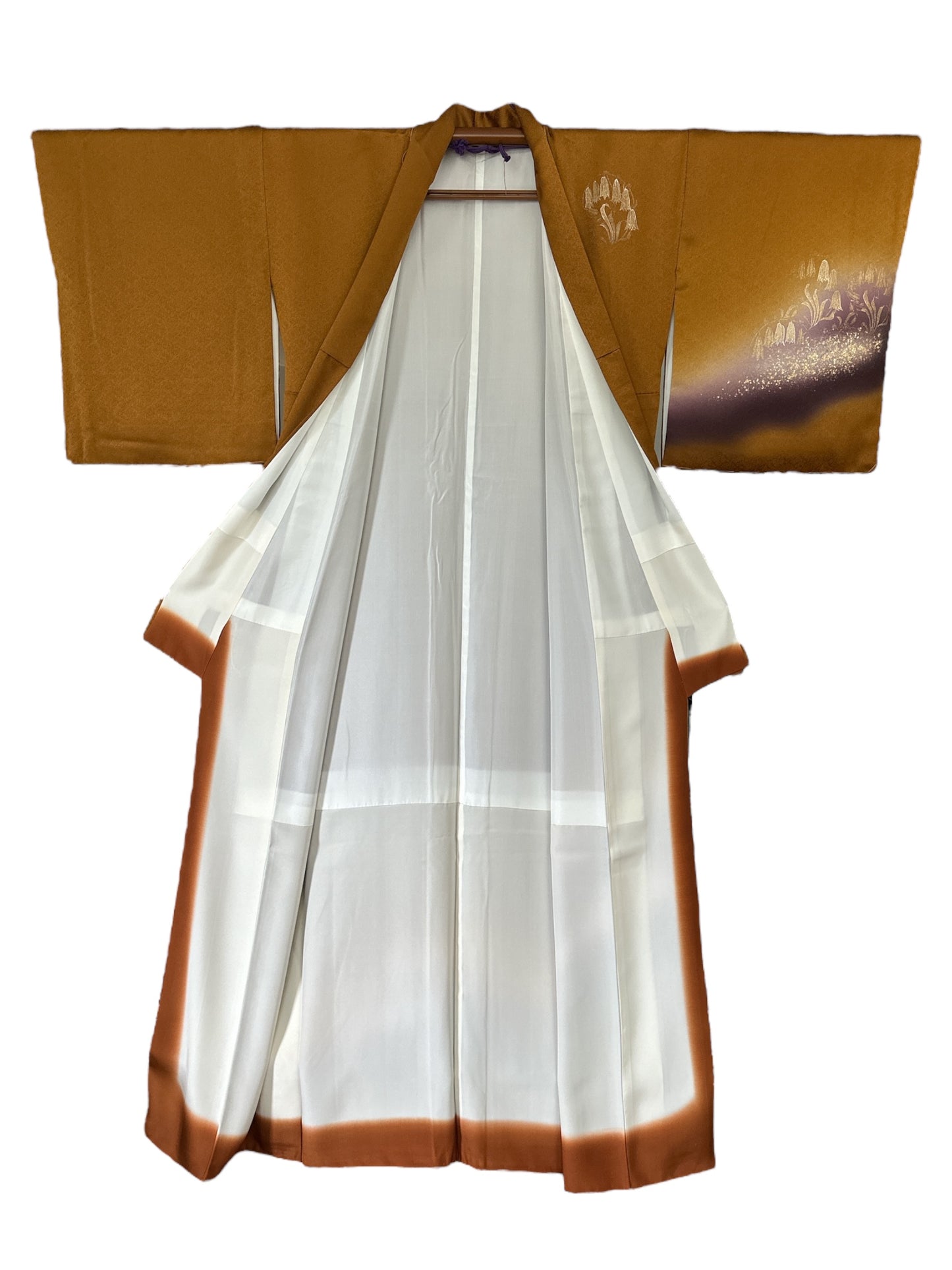 Kimono maro Tsukesage cu detalii Yuzen