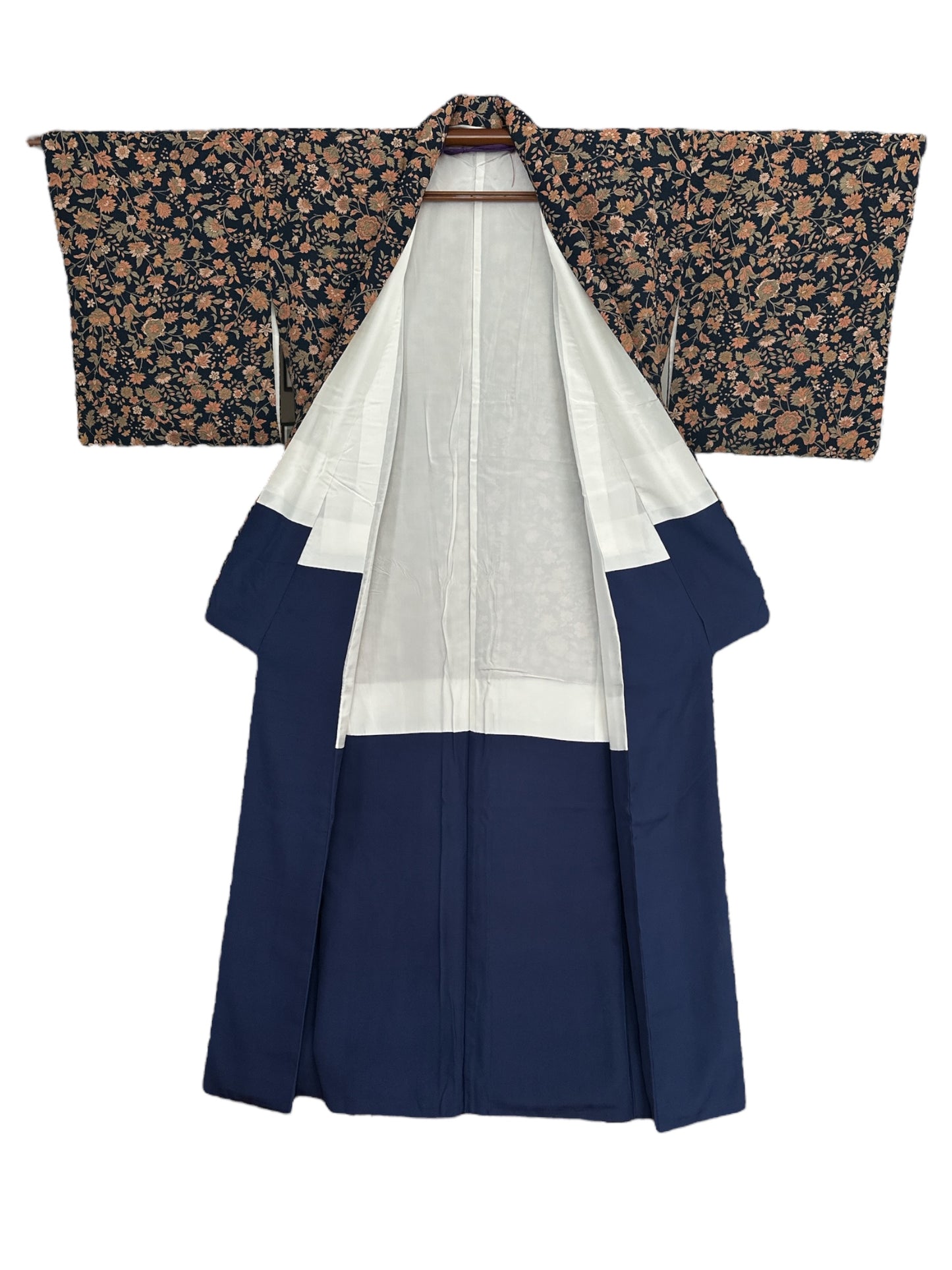 Kimono Komon Floral Albastru Indigo