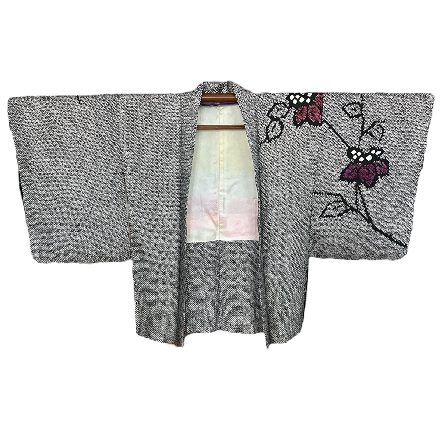 Red & Purple Floral Shibori Haori