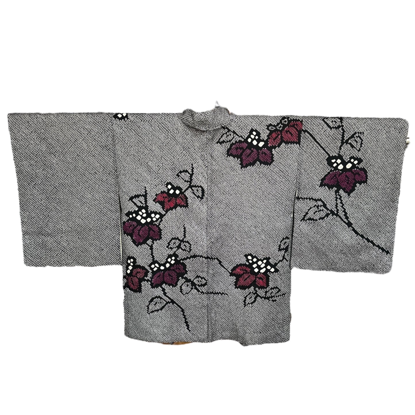 Red & Purple Floral Shibori Haori
