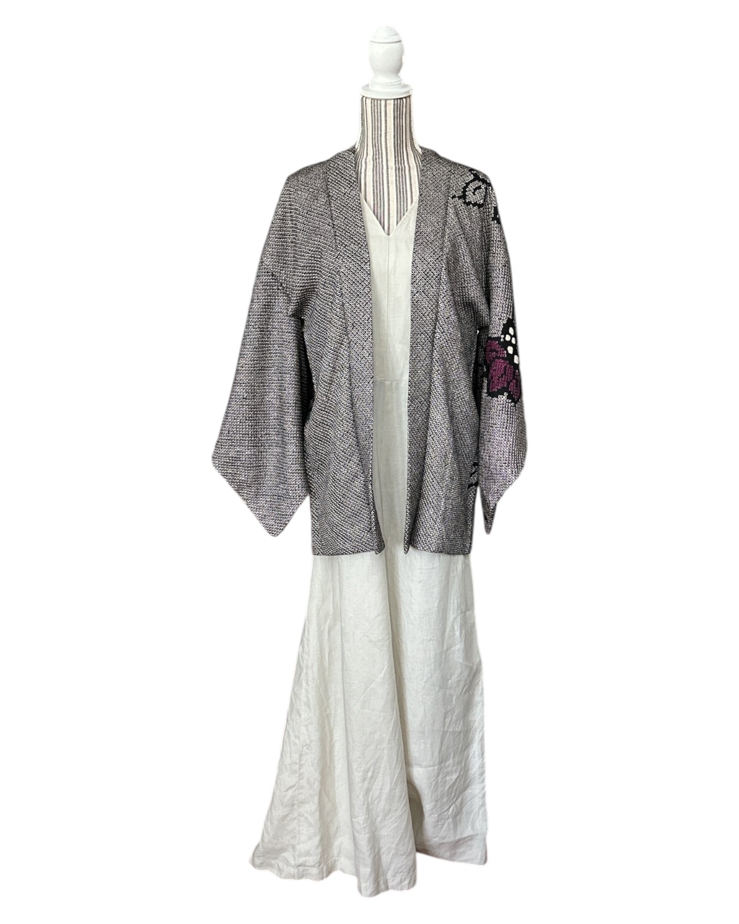 Red & Purple Floral Shibori Haori
