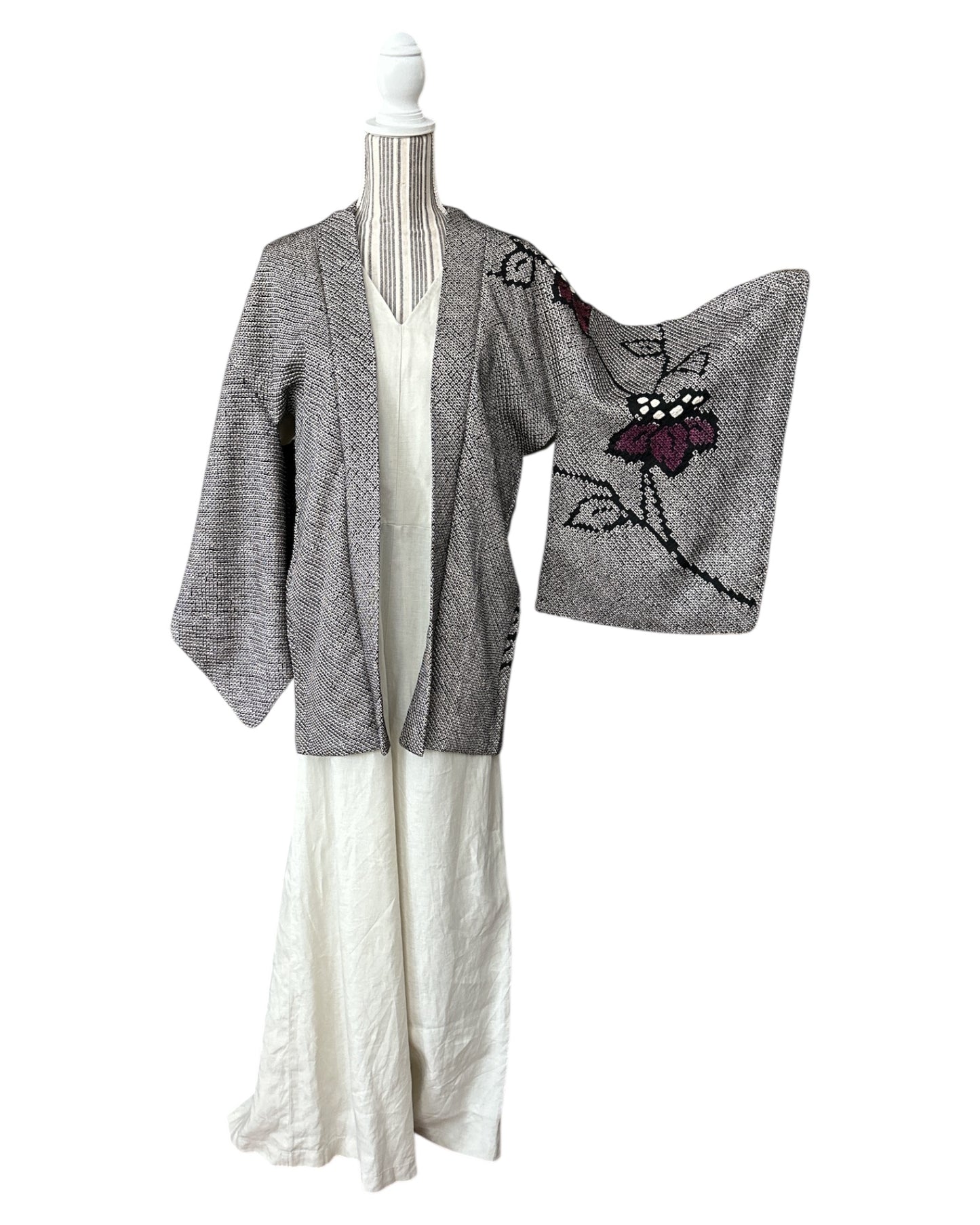 Red & Purple Floral Shibori Haori