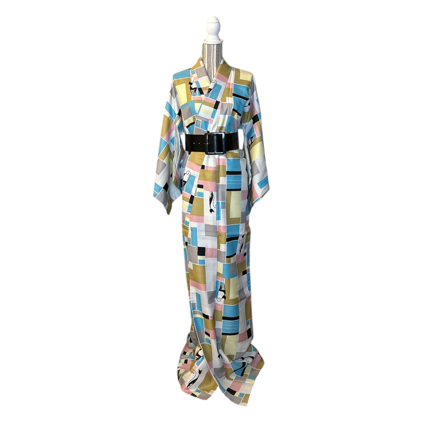 Geometrinen kissa Komon Kimono