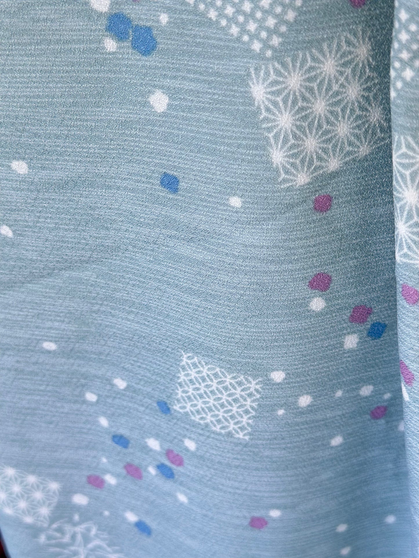 Kimono Komon albastru deschis Cristale de Zăpadă”