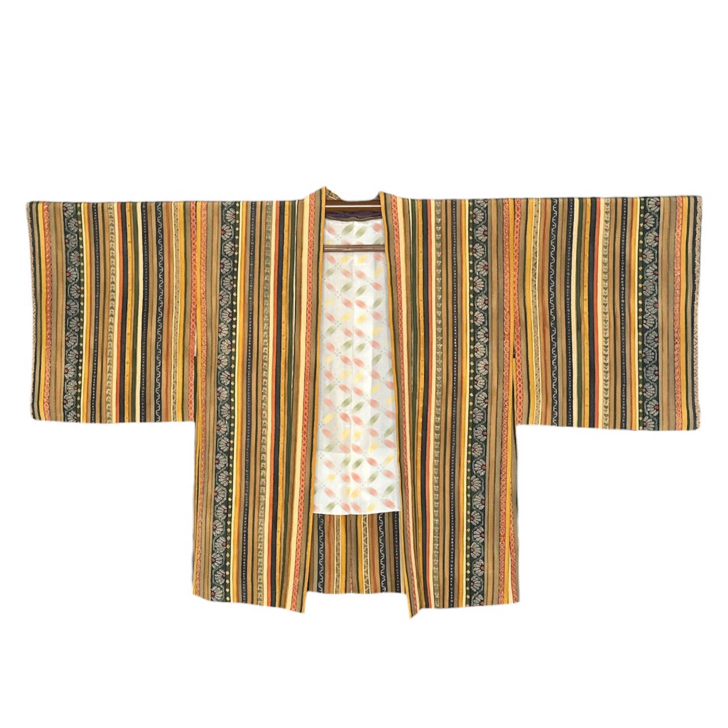 Kirkkaanvärinen raita Vintage Haori