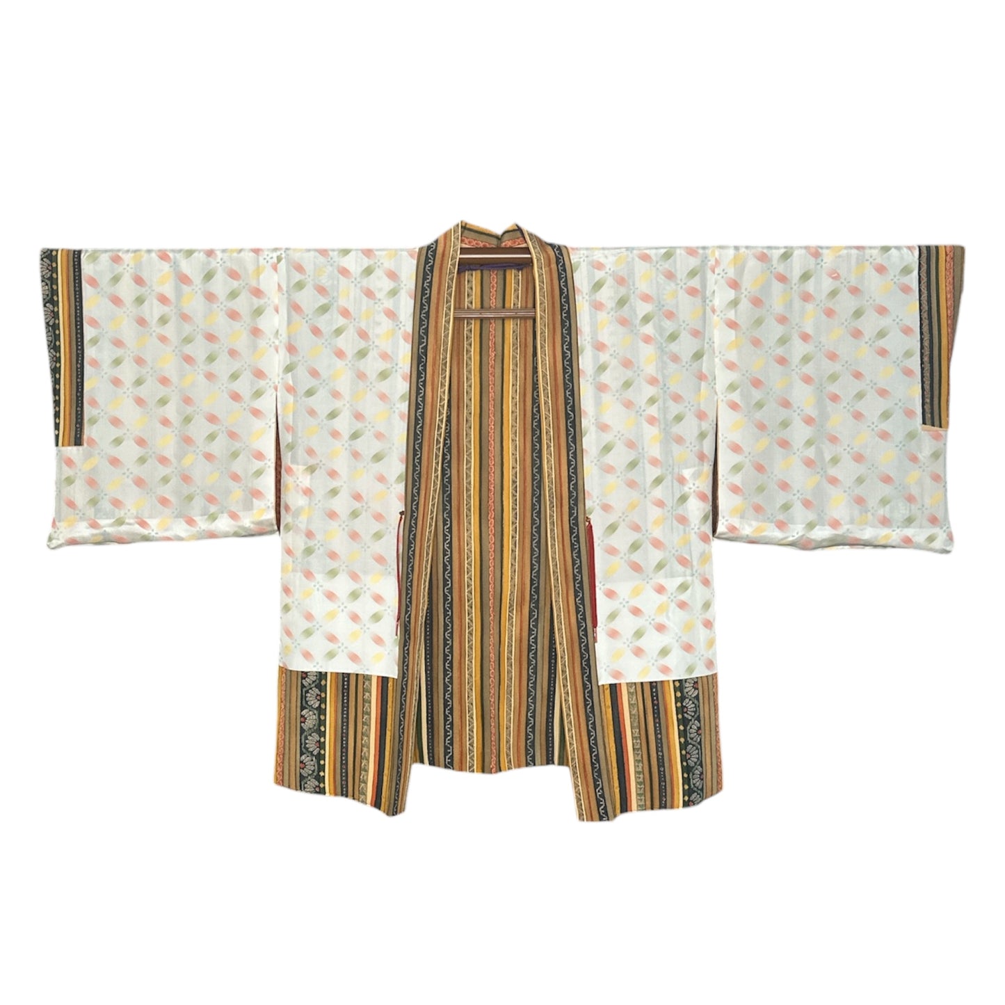 Kirkkaanvärinen raita Vintage Haori