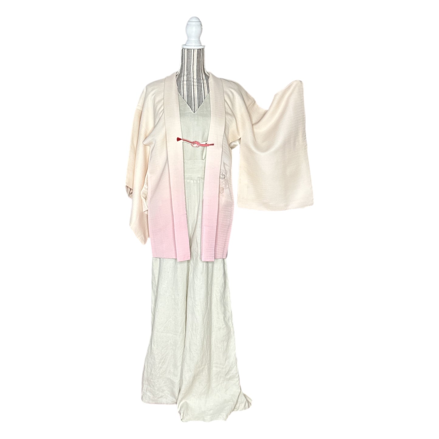 Helmi- ja pinkki gradienttikukkainen Haori