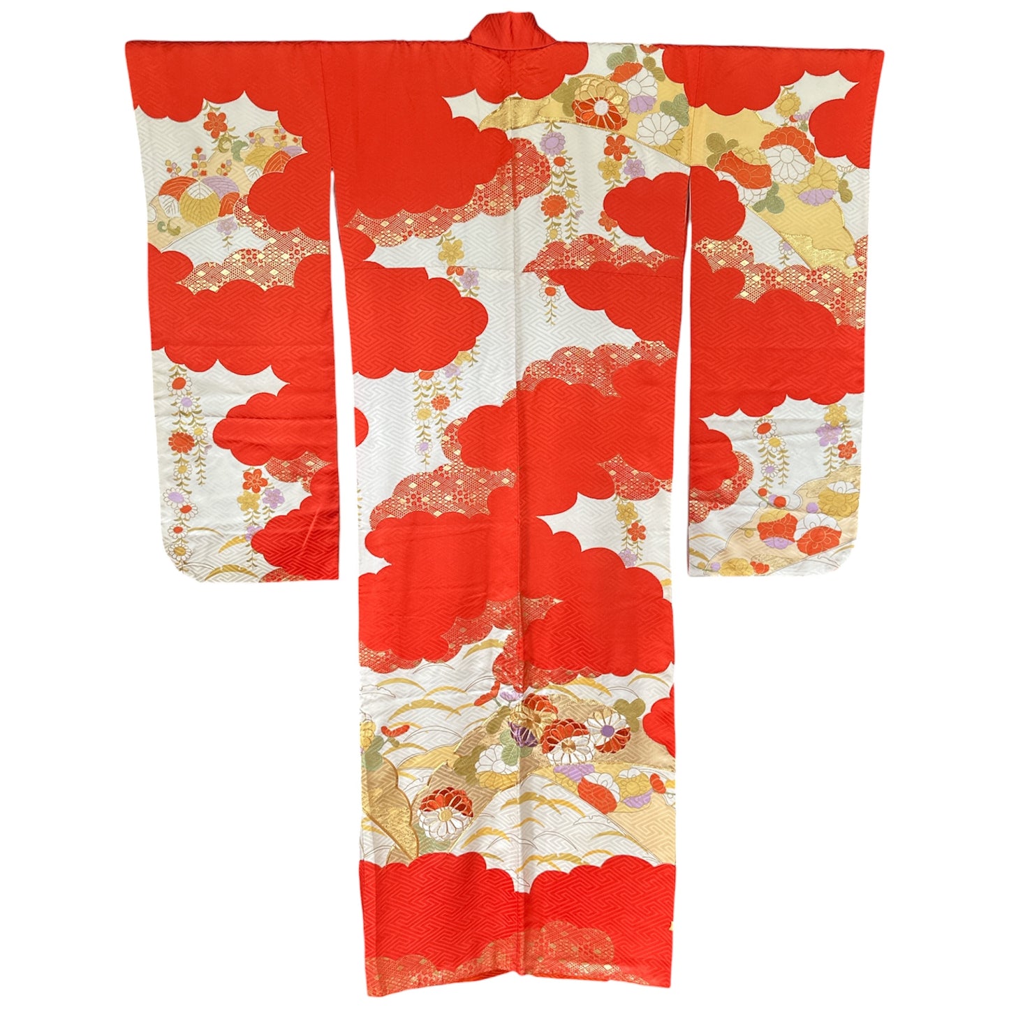 Golden Cloud Geometric Vintage Furisode