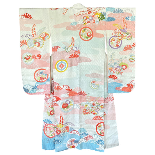 Azure Bokashi Celebration Vintage Furisode