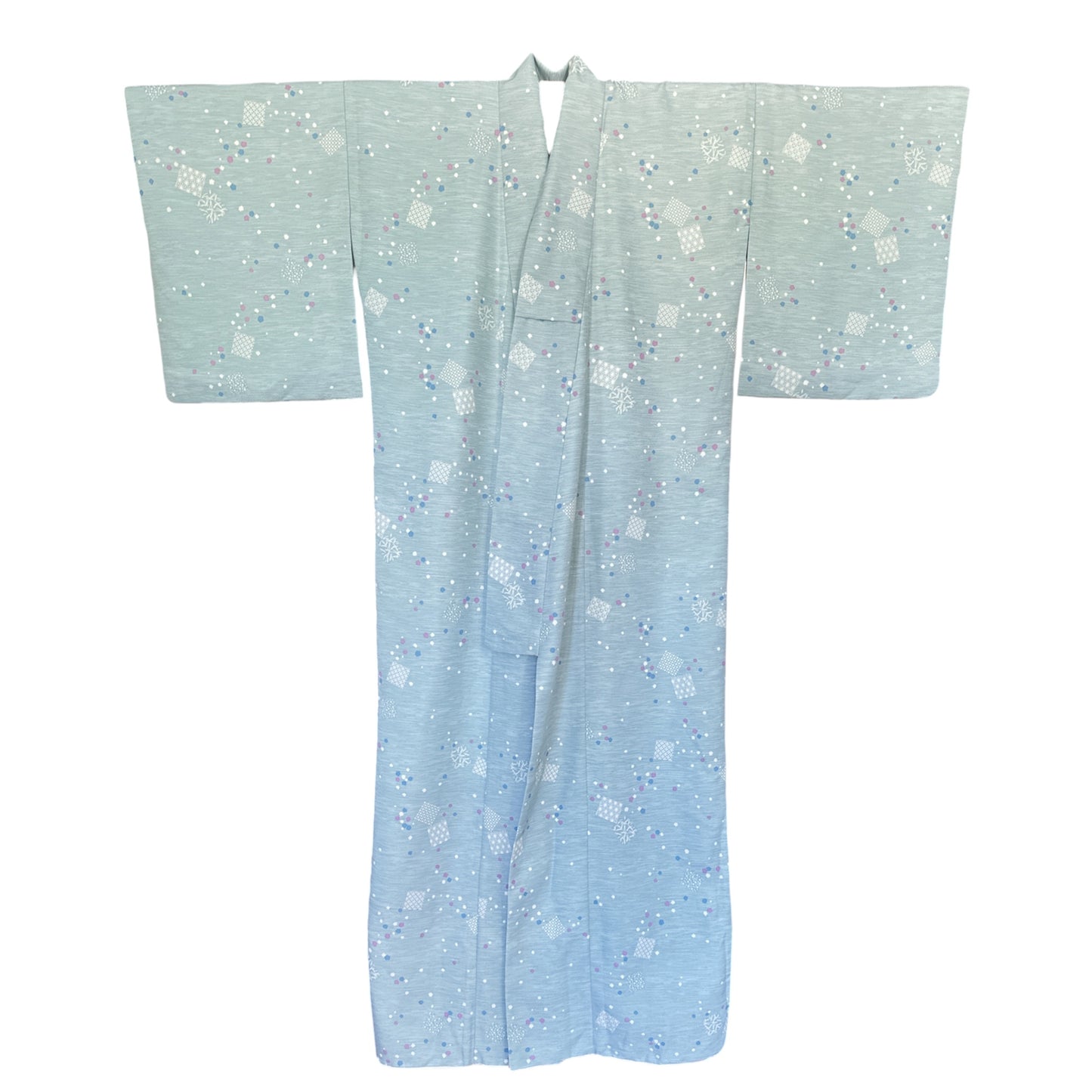 Kimono Komon albastru deschis Cristale de Zăpadă”