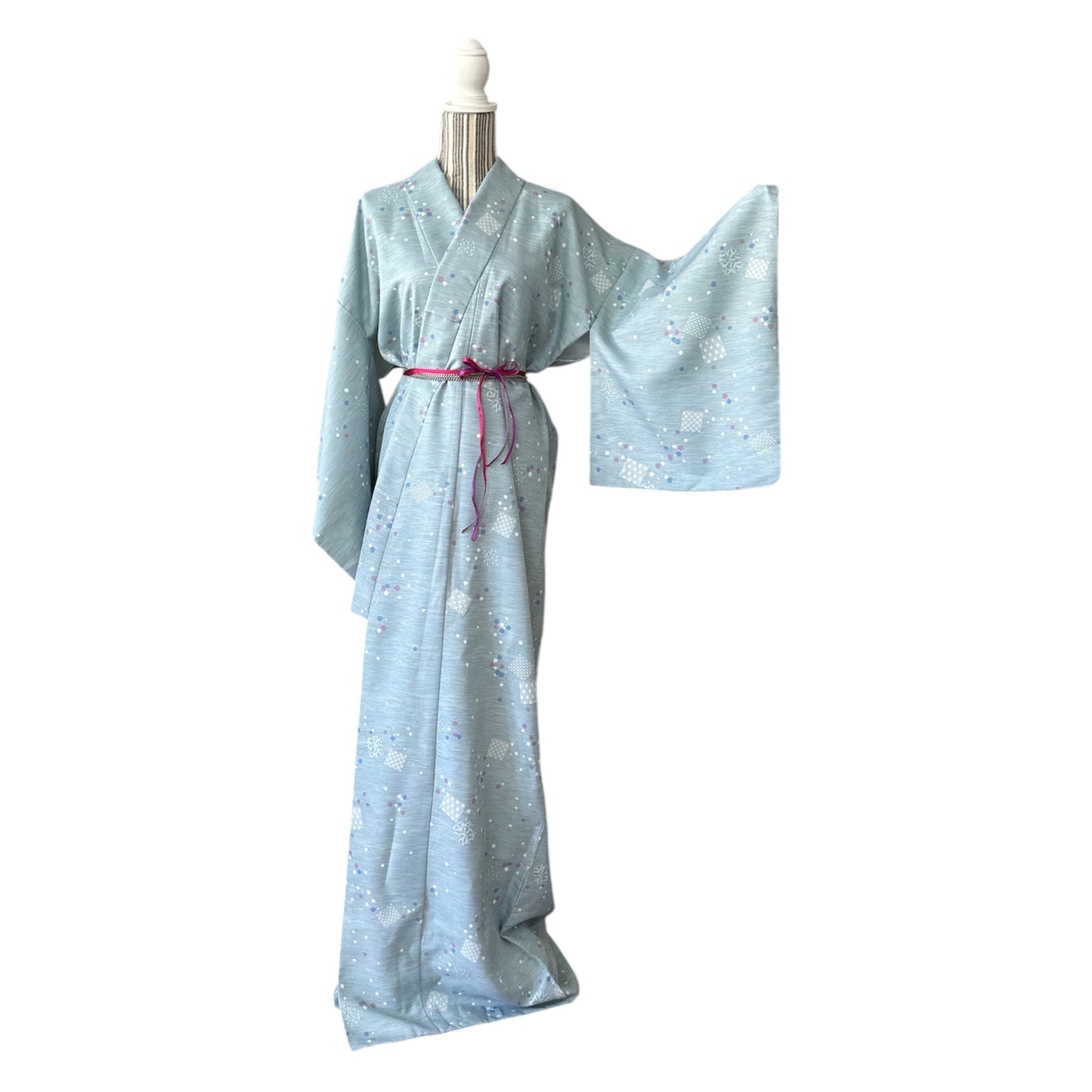 Kimono Komon albastru deschis Cristale de Zăpadă”