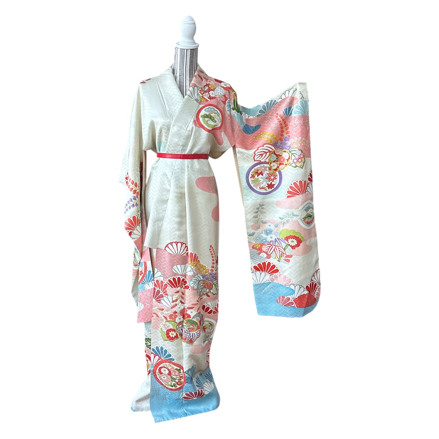 Azure Bokashi Celebration Vintage Furisode