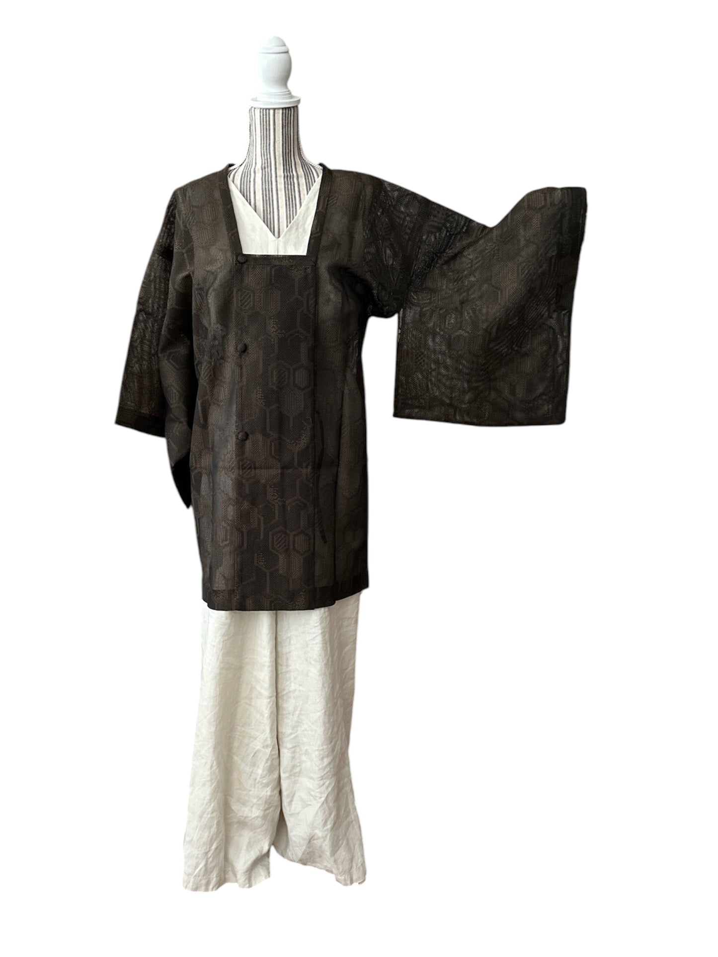 Vintage Summer Michiyuki – Brown Kikkō Weave