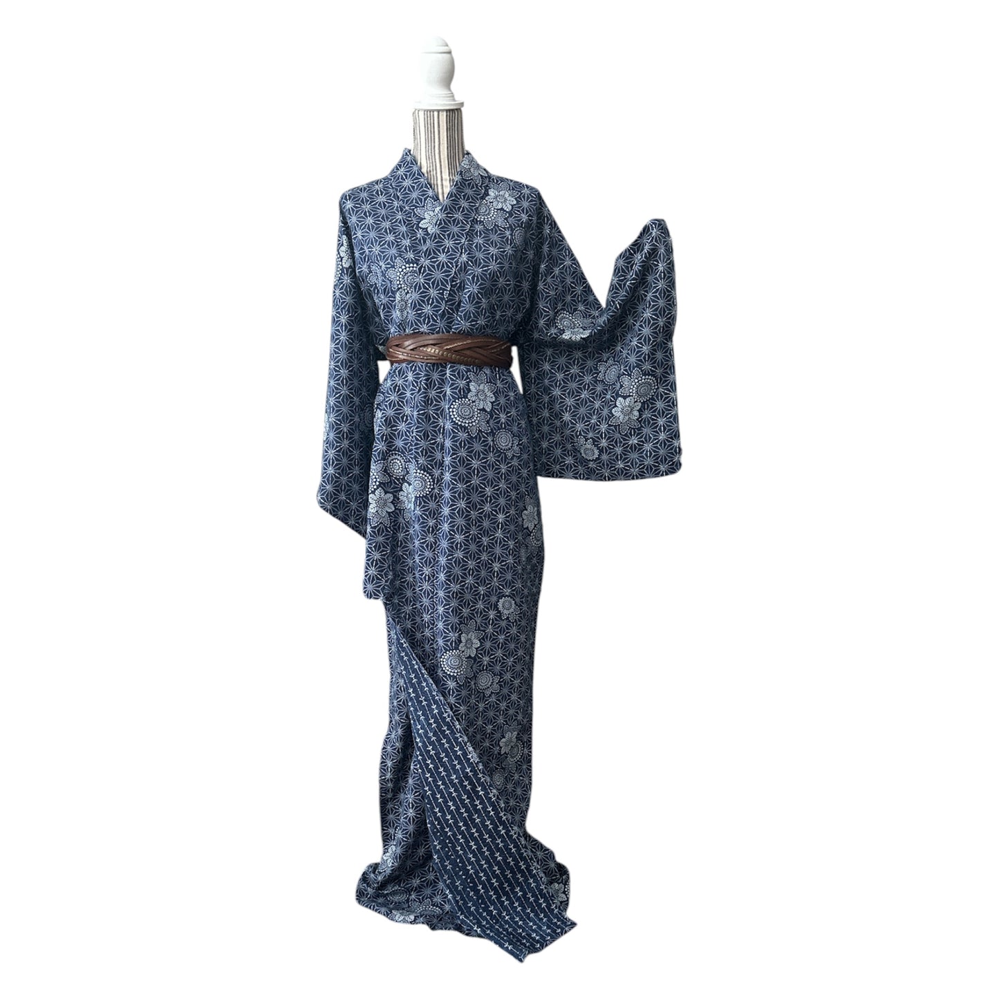 Indigon Asanoha & Kiku Vintage Hitoe -kimono
