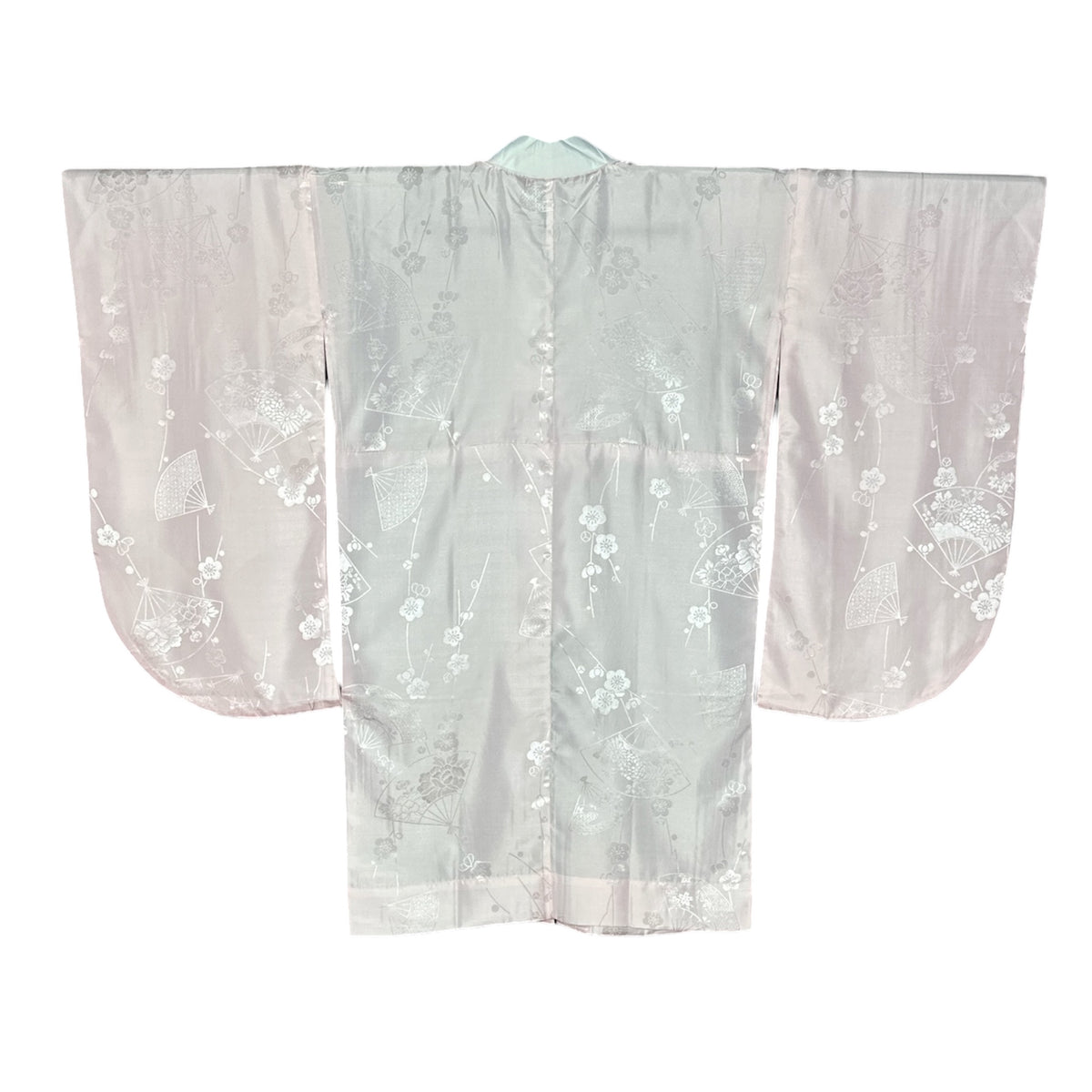 Pinkki luumunkukka-furisode-juban – Koko L