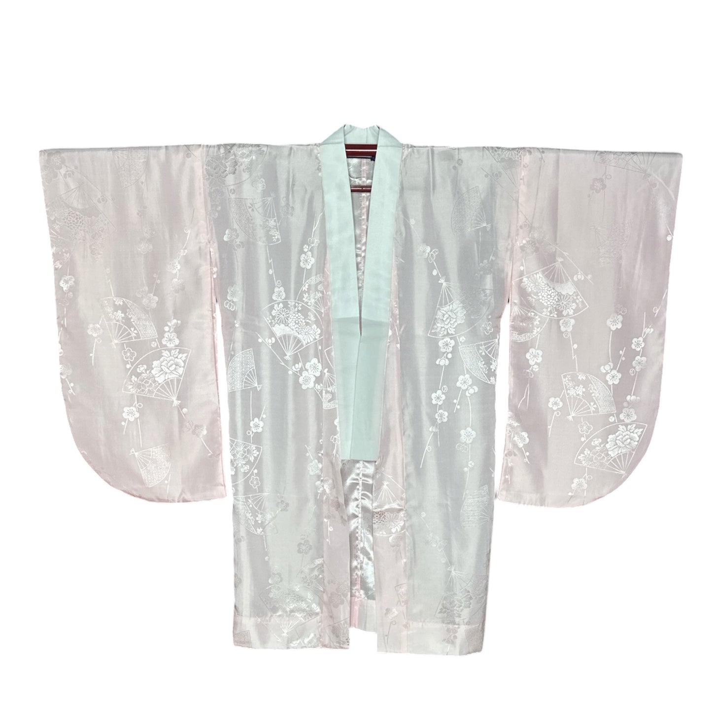 Pinkki luumunkukka-furisode-juban – Koko L
