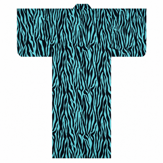 Yukata Zebră Turcoaz