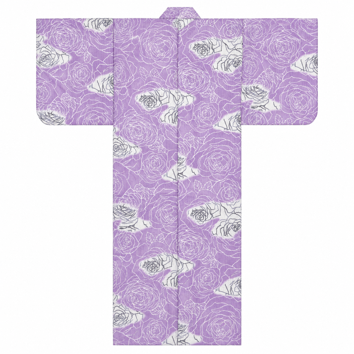Lavender Rose Yukata with Silver Details