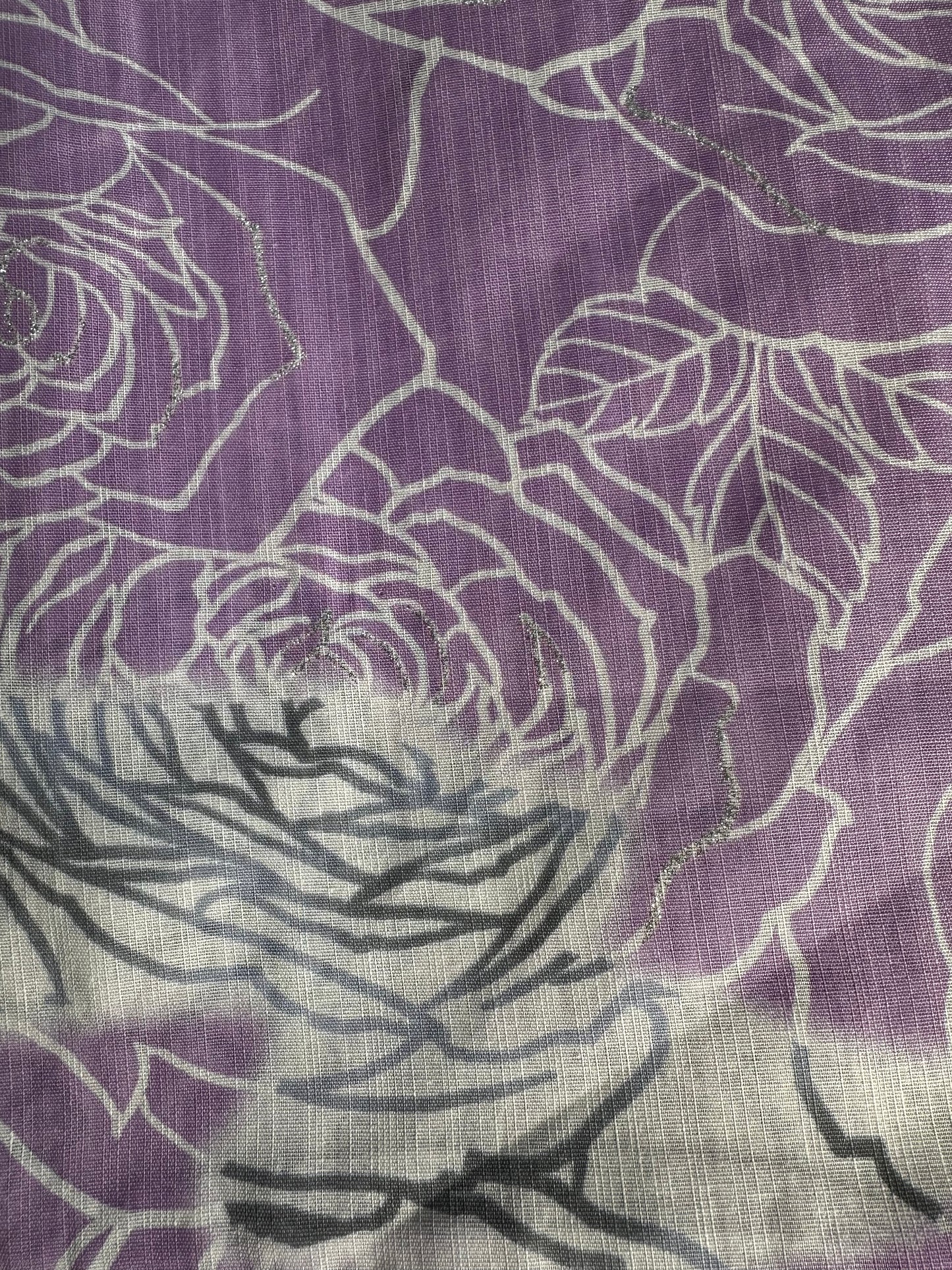 Lavender Rose Yukata with Silver Details