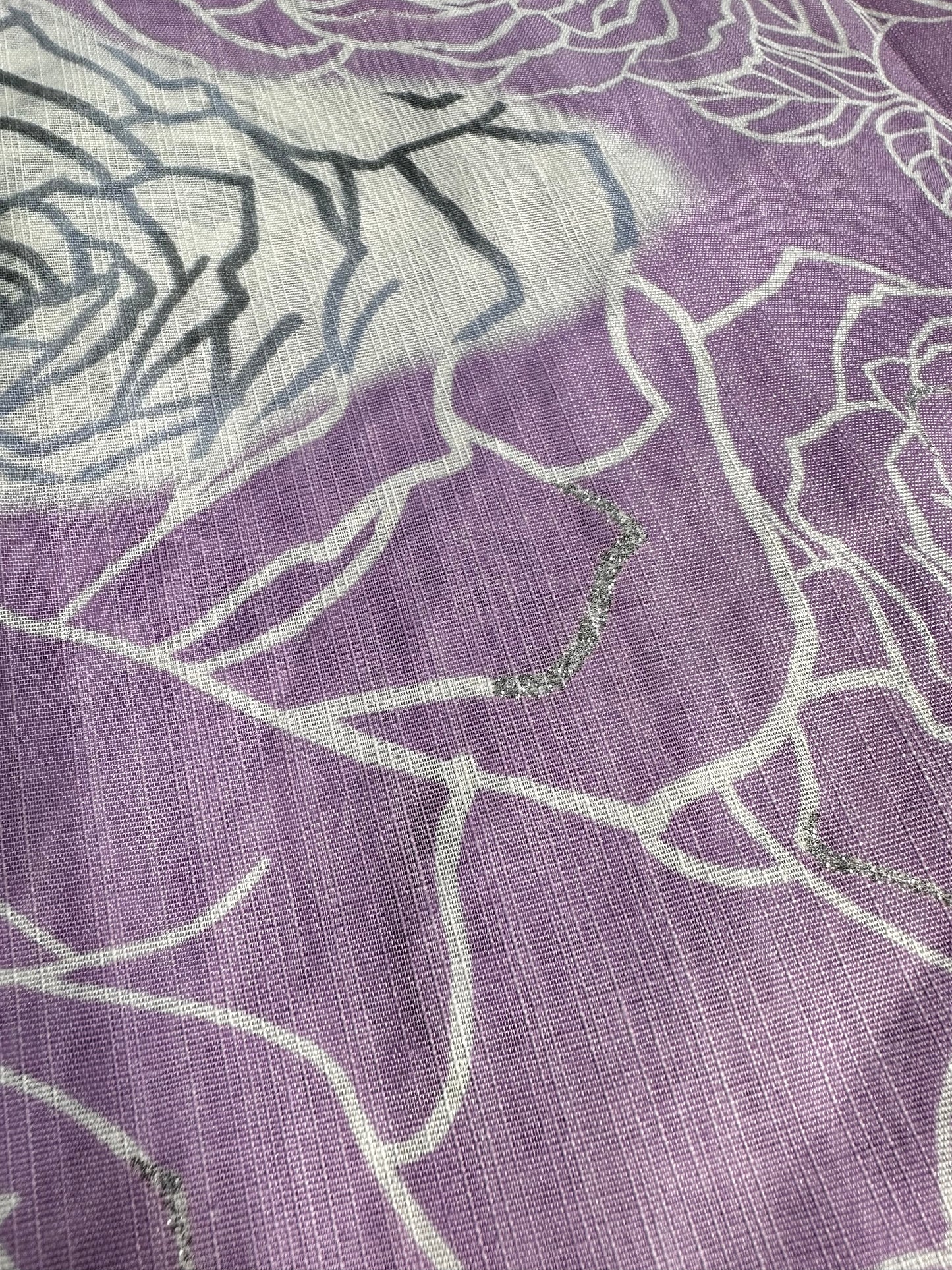 Lavender Rose Yukata with Silver Details