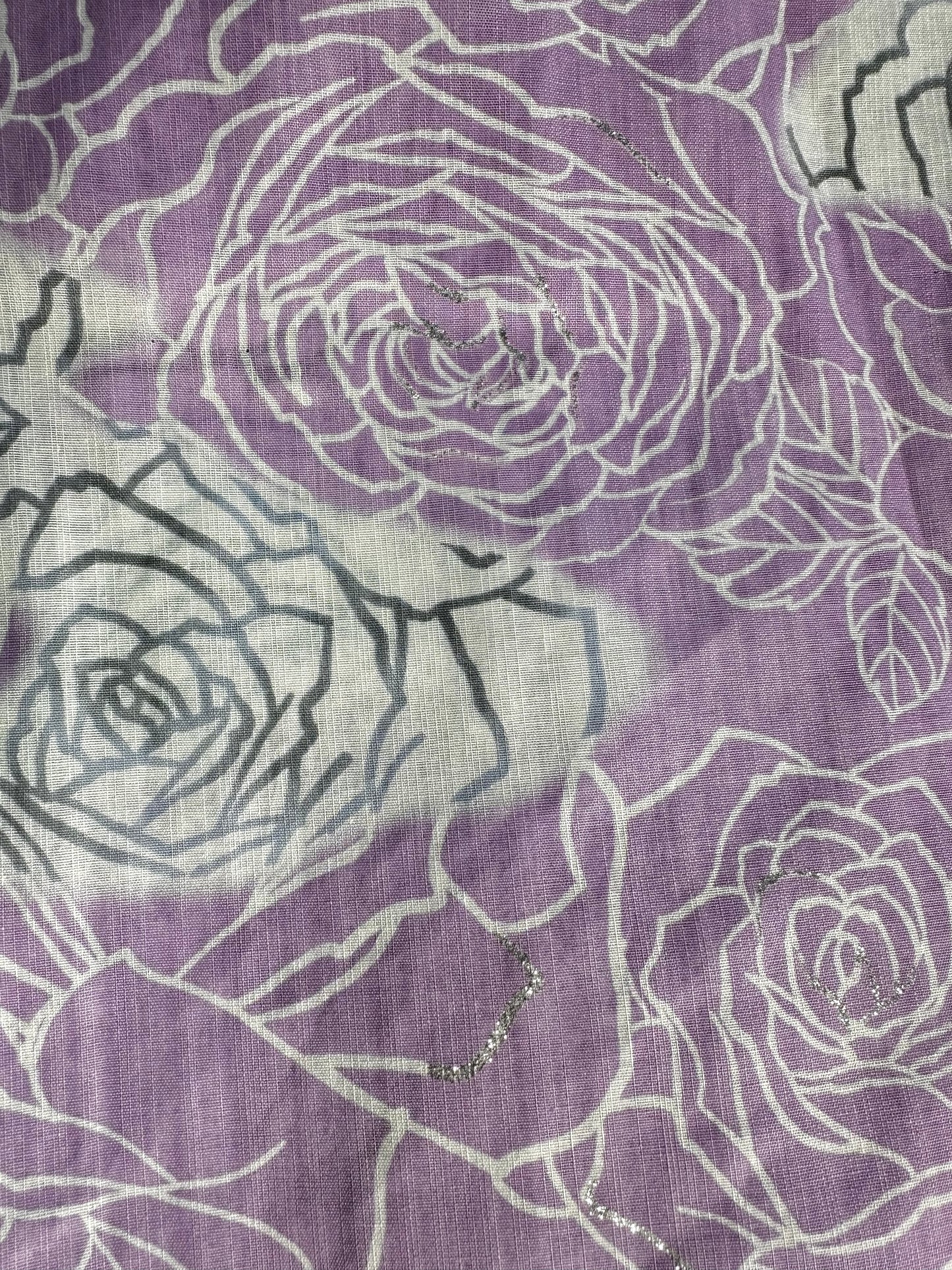 Lavender Rose Yukata with Silver Details